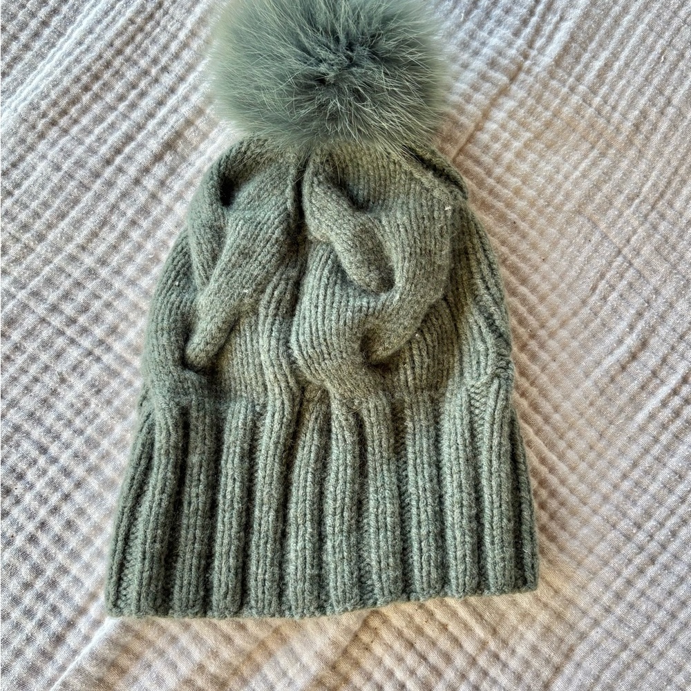 Loro Piana Cashmere Beanie with Pom Pom